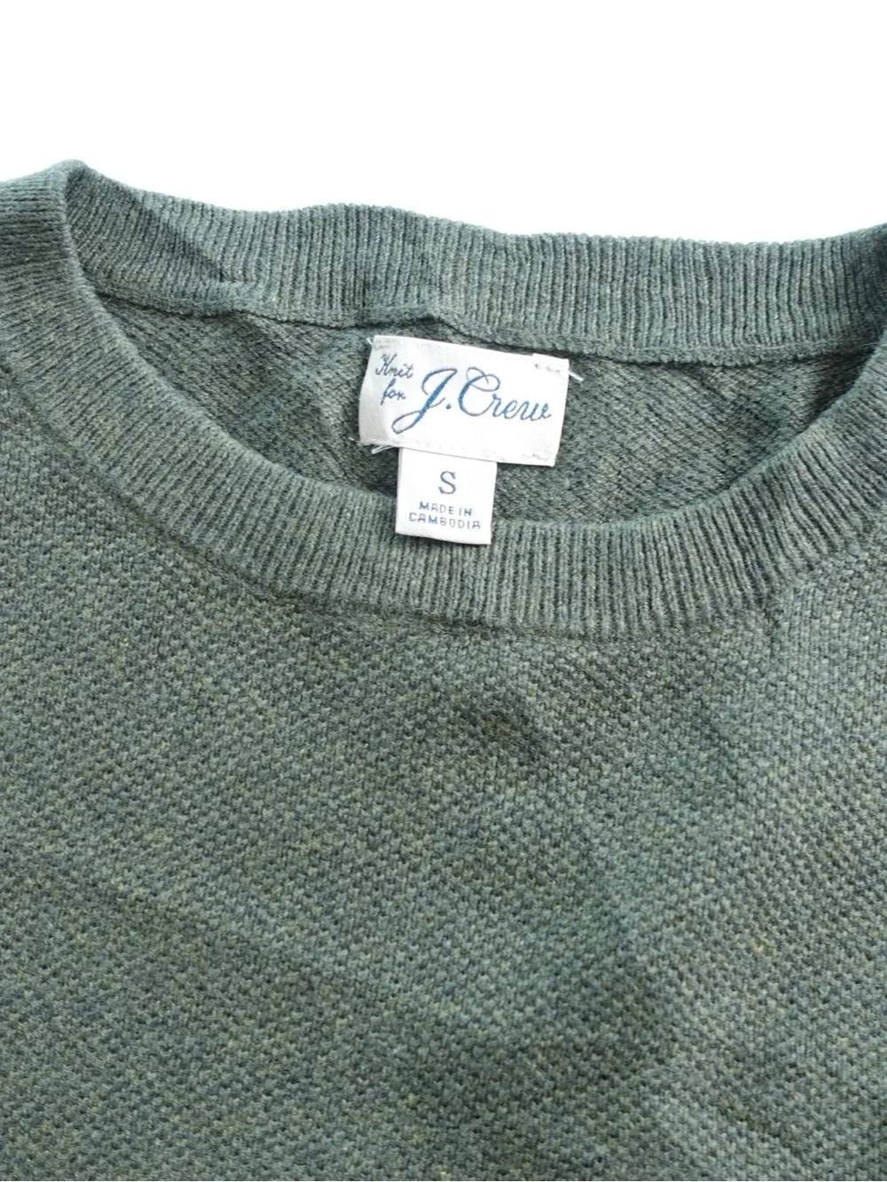 J. Crew Men's Crewneck Sweater in Olive Green | Small